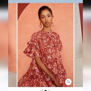 ULLA JOHNSON FAWN DRESS CORAL SZ 0